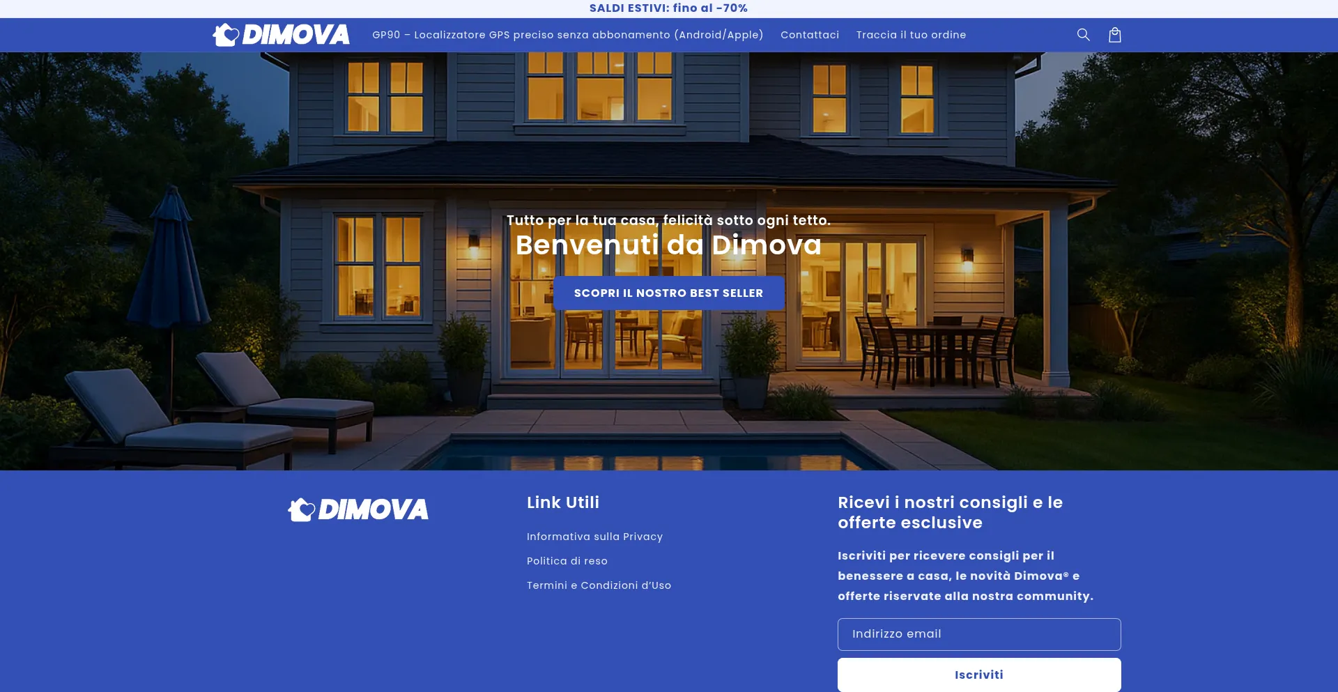 Website screenshot of Dimovaitalia.com