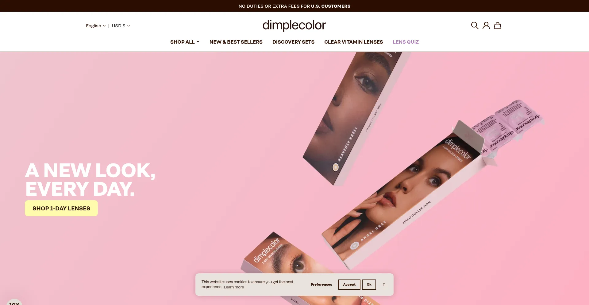 Website screenshot of Dimplecolor.com