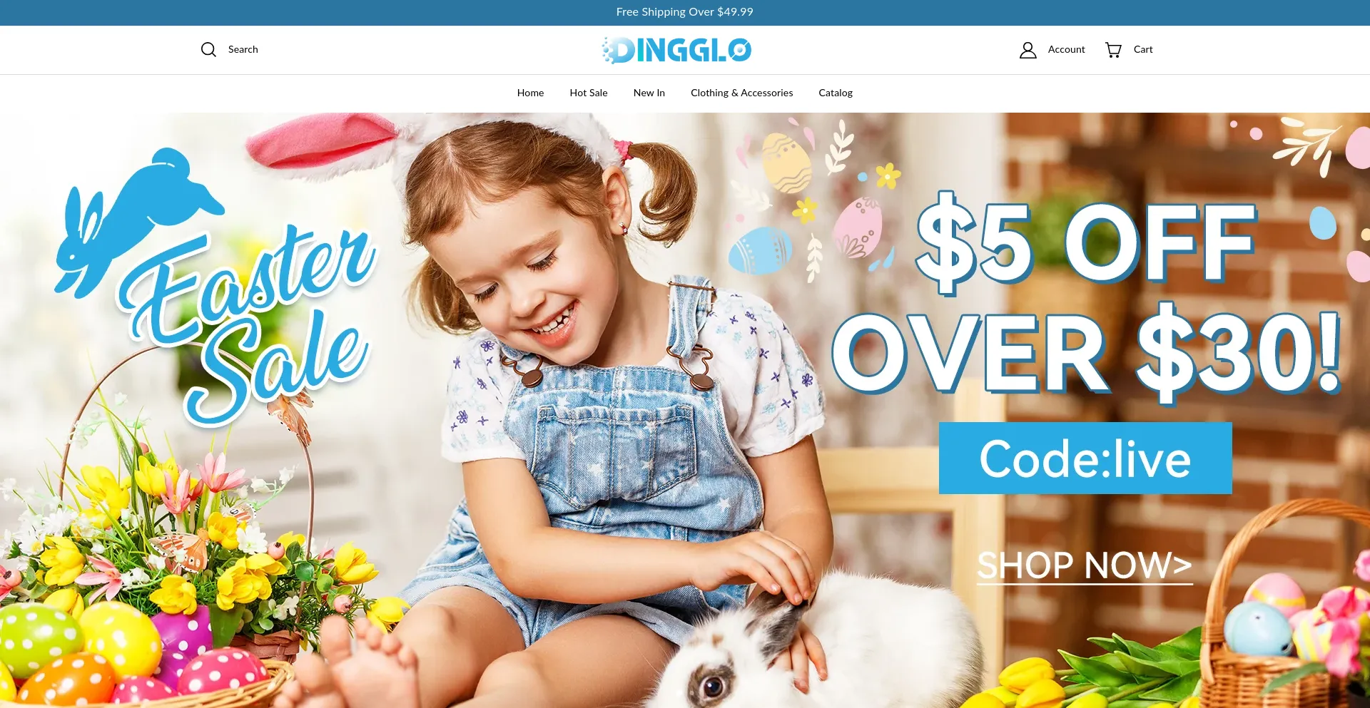 Website screenshot of Dingglo.com