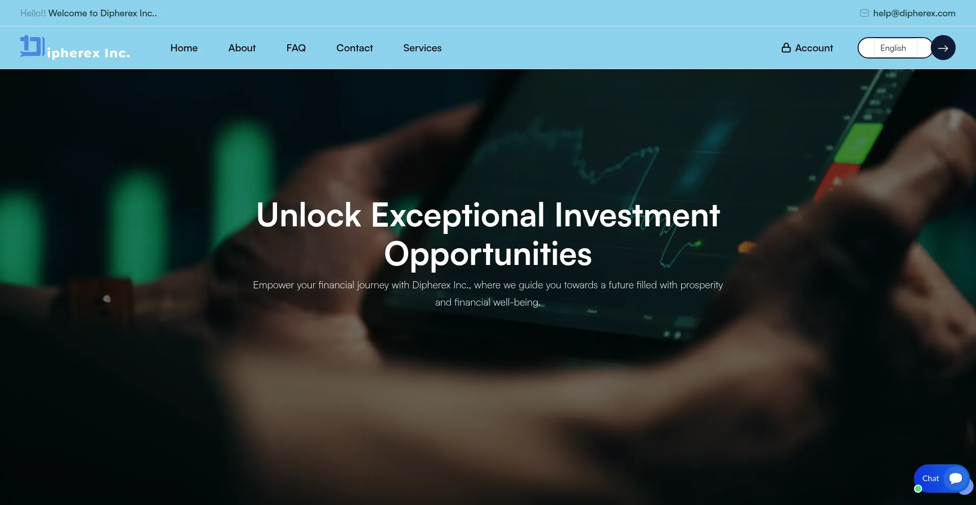 Website screenshot of Dipherex.com