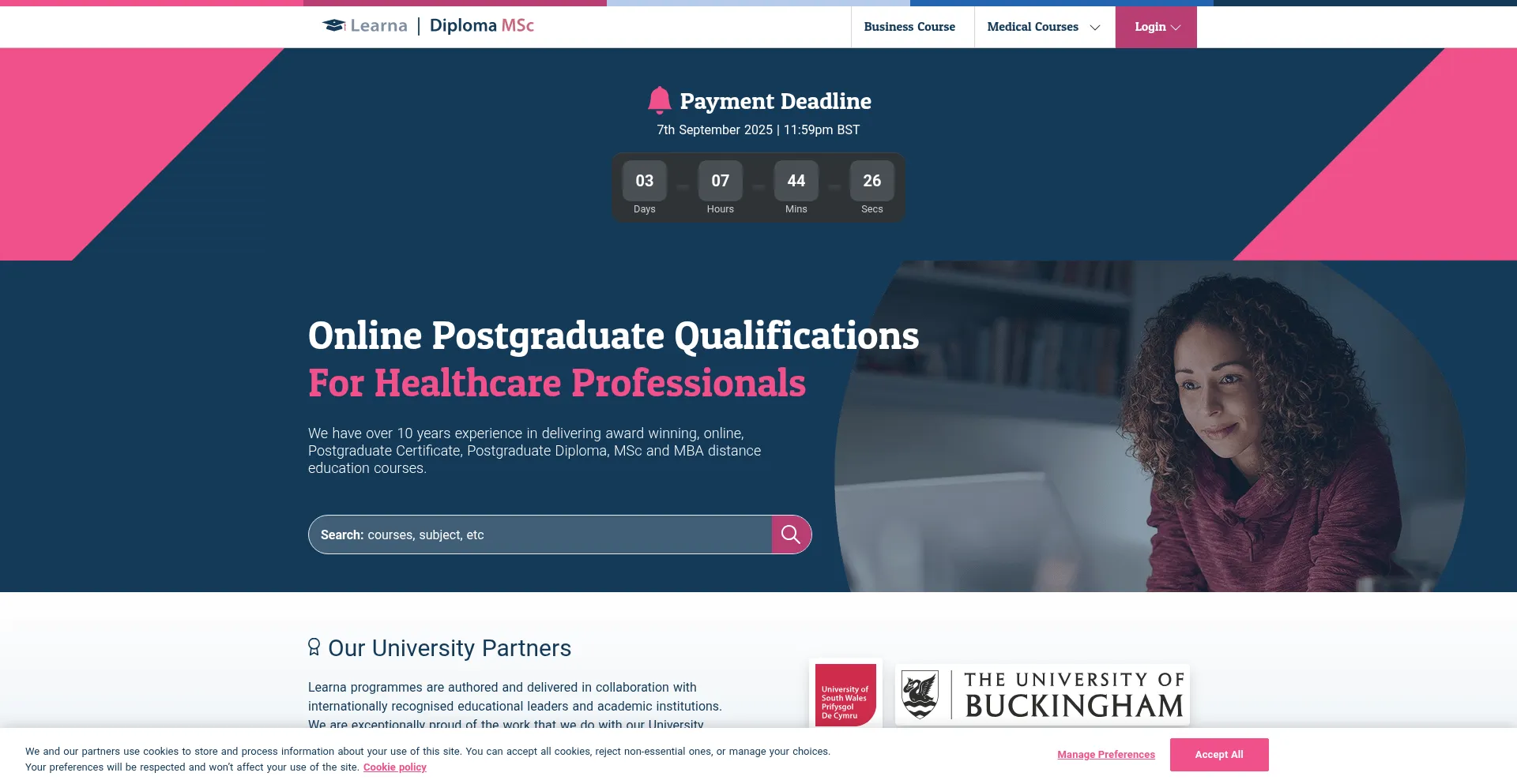 Website screenshot of Diploma-msc.com