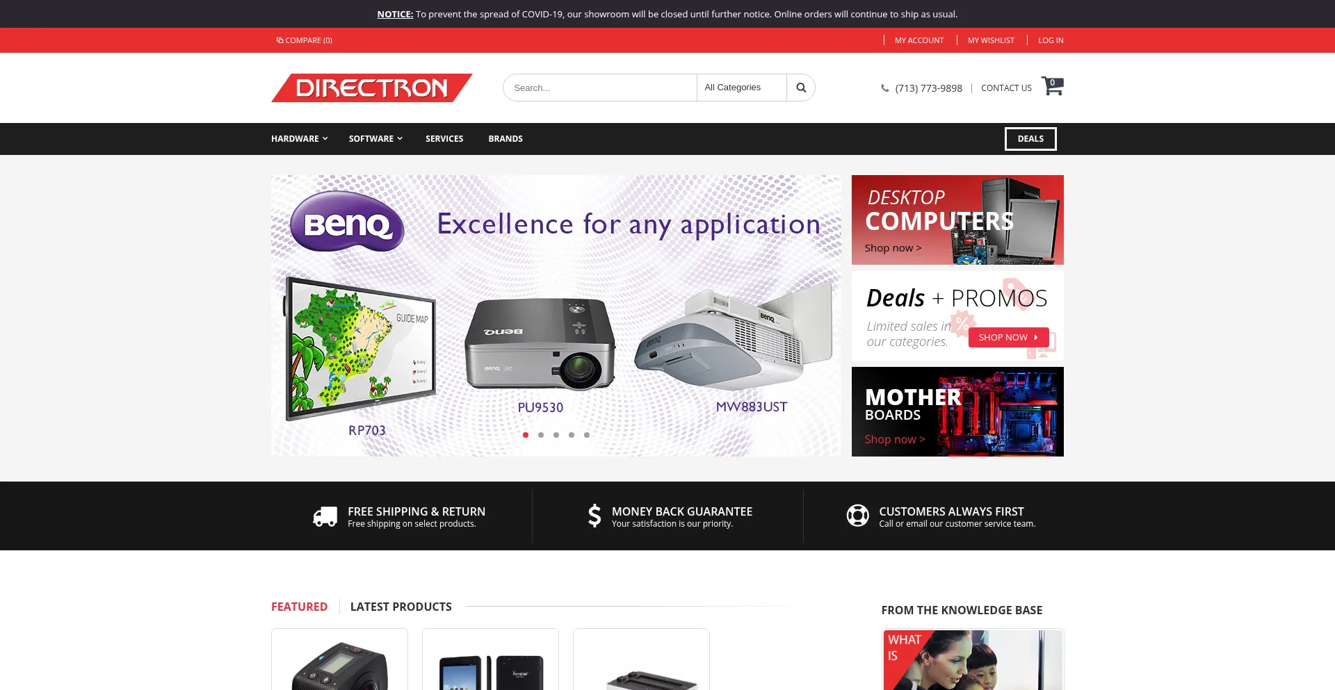 Website screenshot of Directron.com