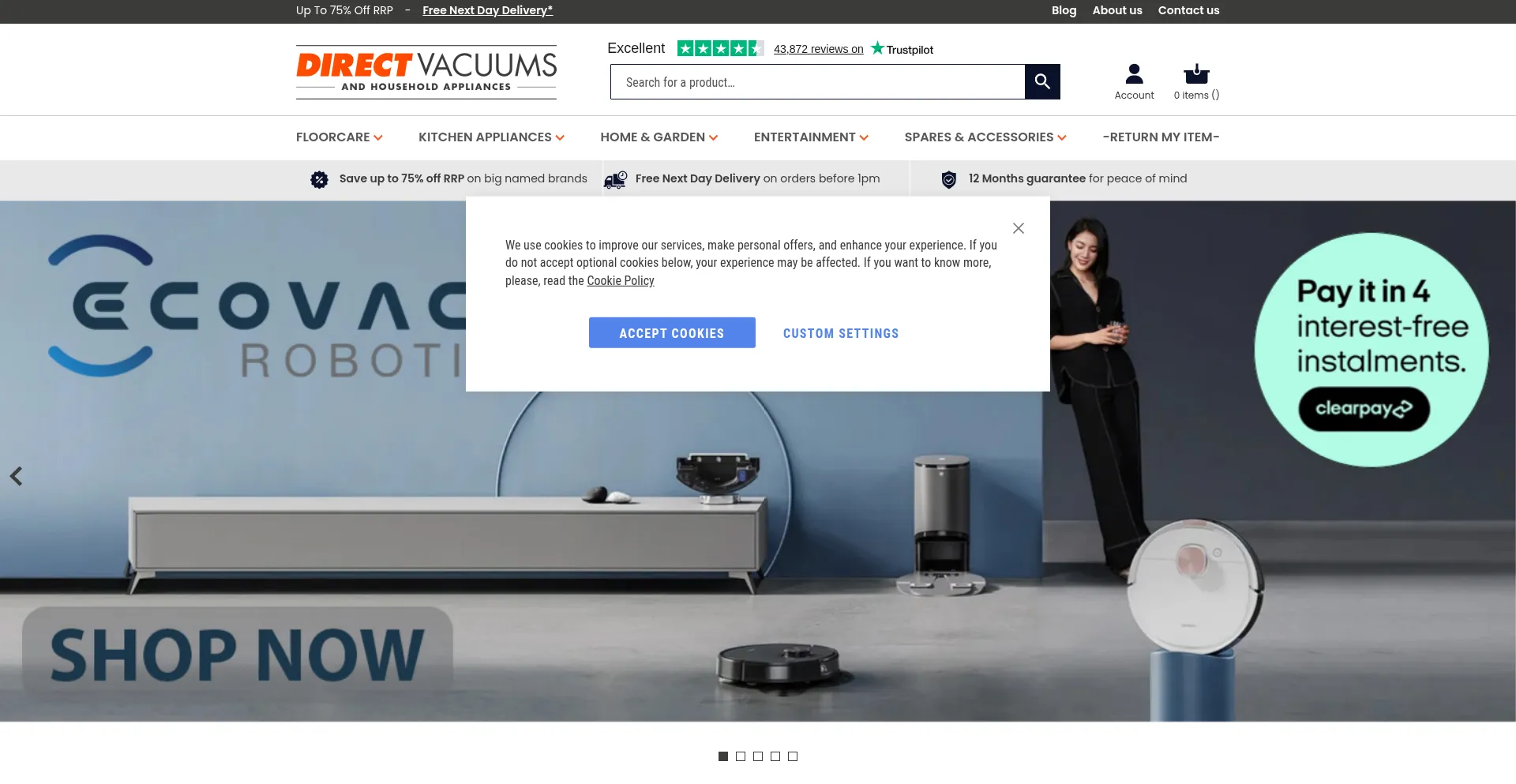 Directvacuums.co.uk Screenshot