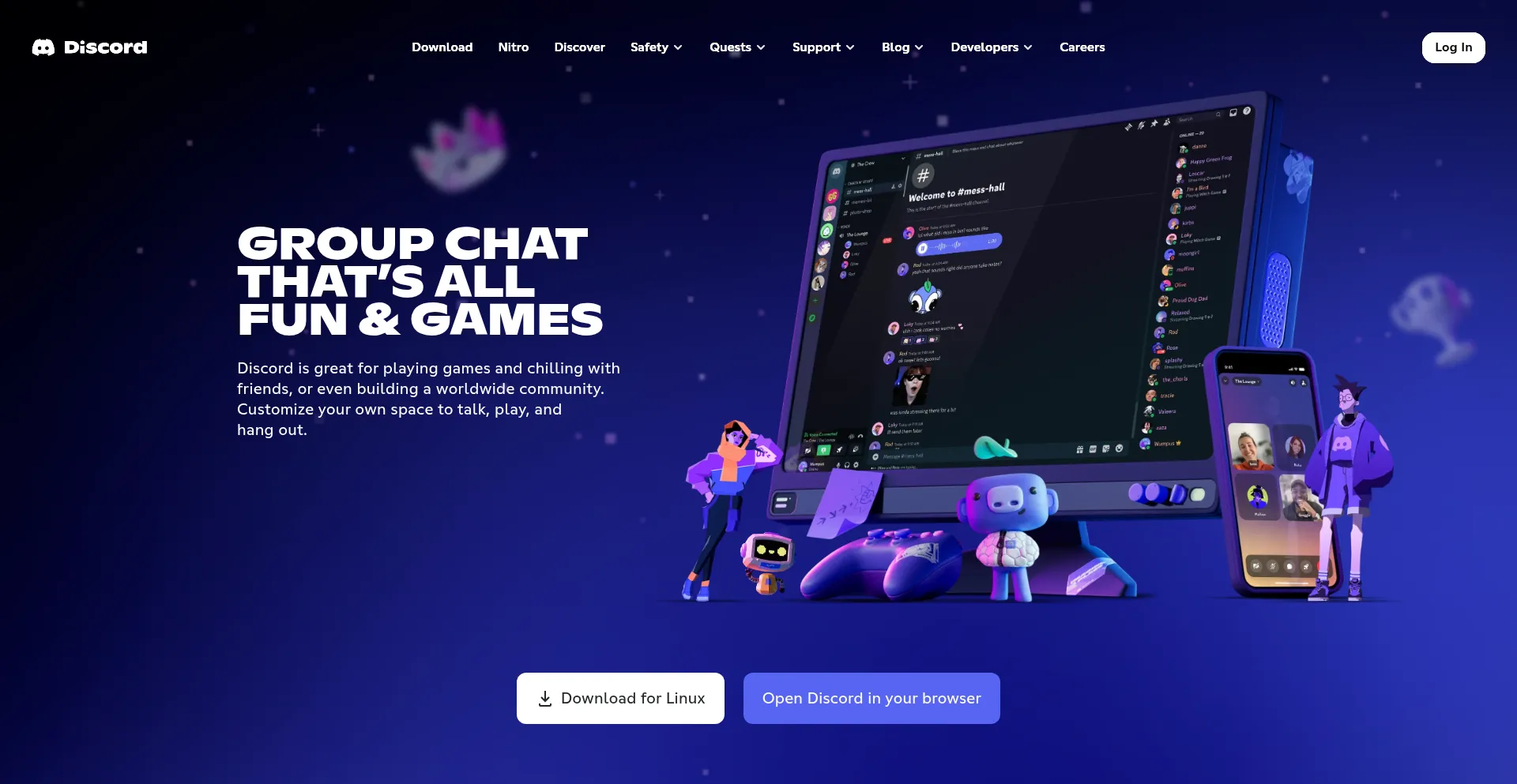 Website screenshot of Discordapp.com
