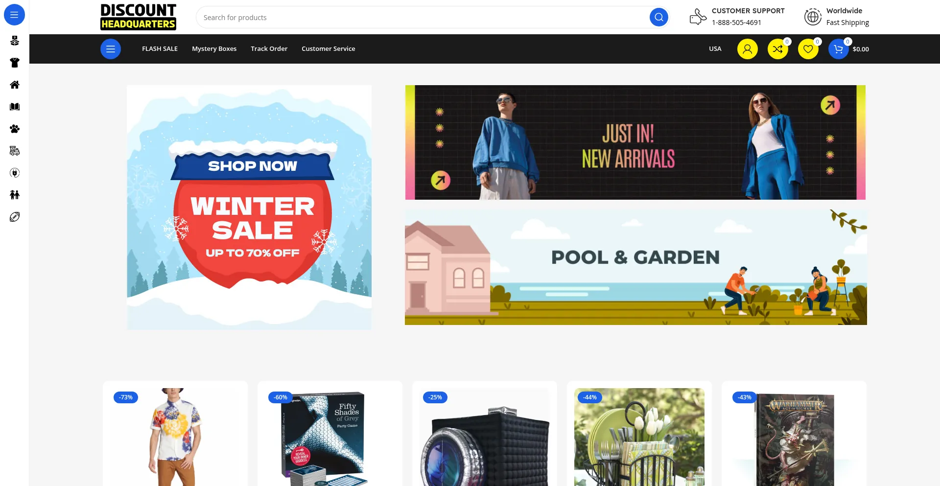 Website screenshot of Discounthq.com