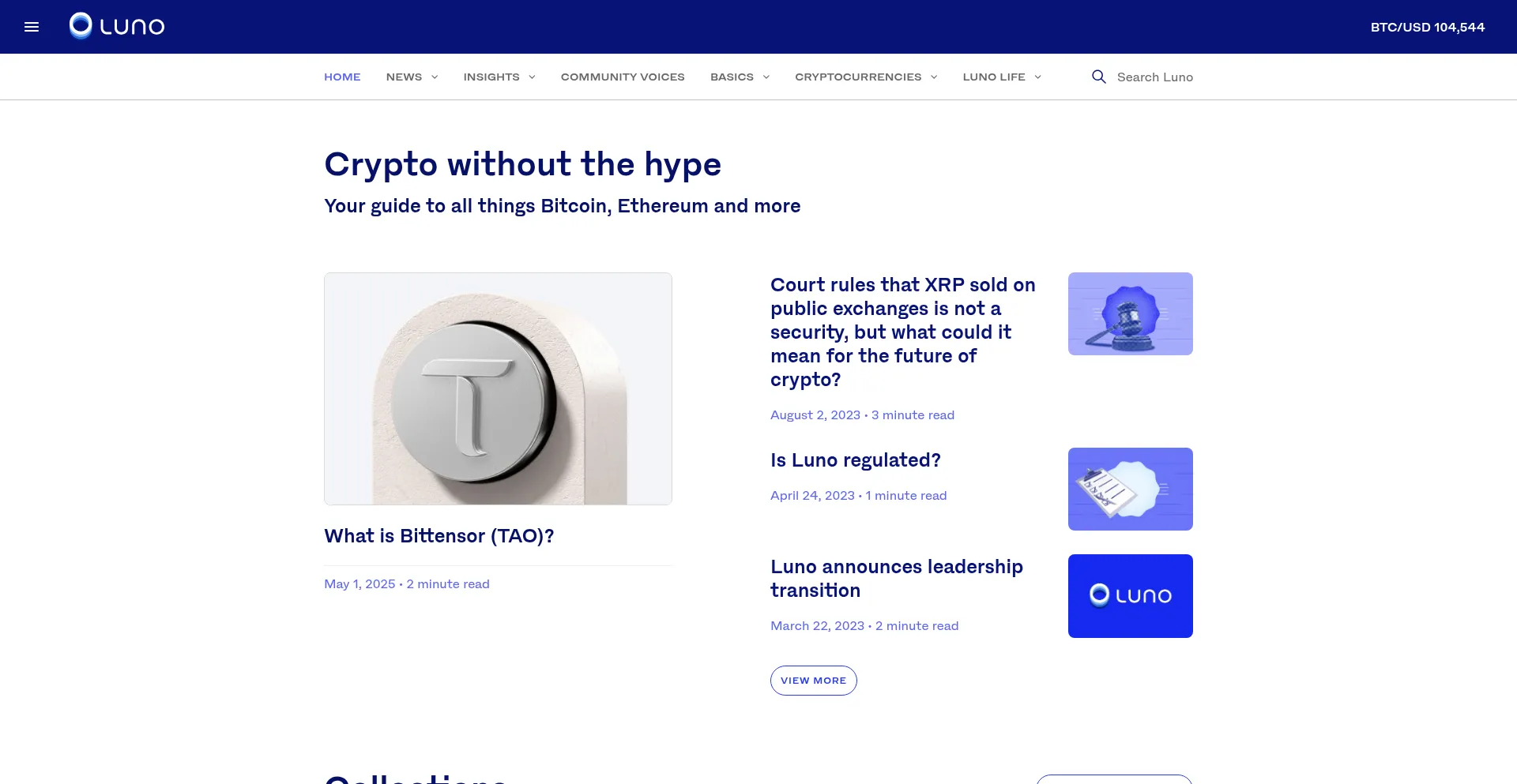 Website screenshot of Discover.luno.com