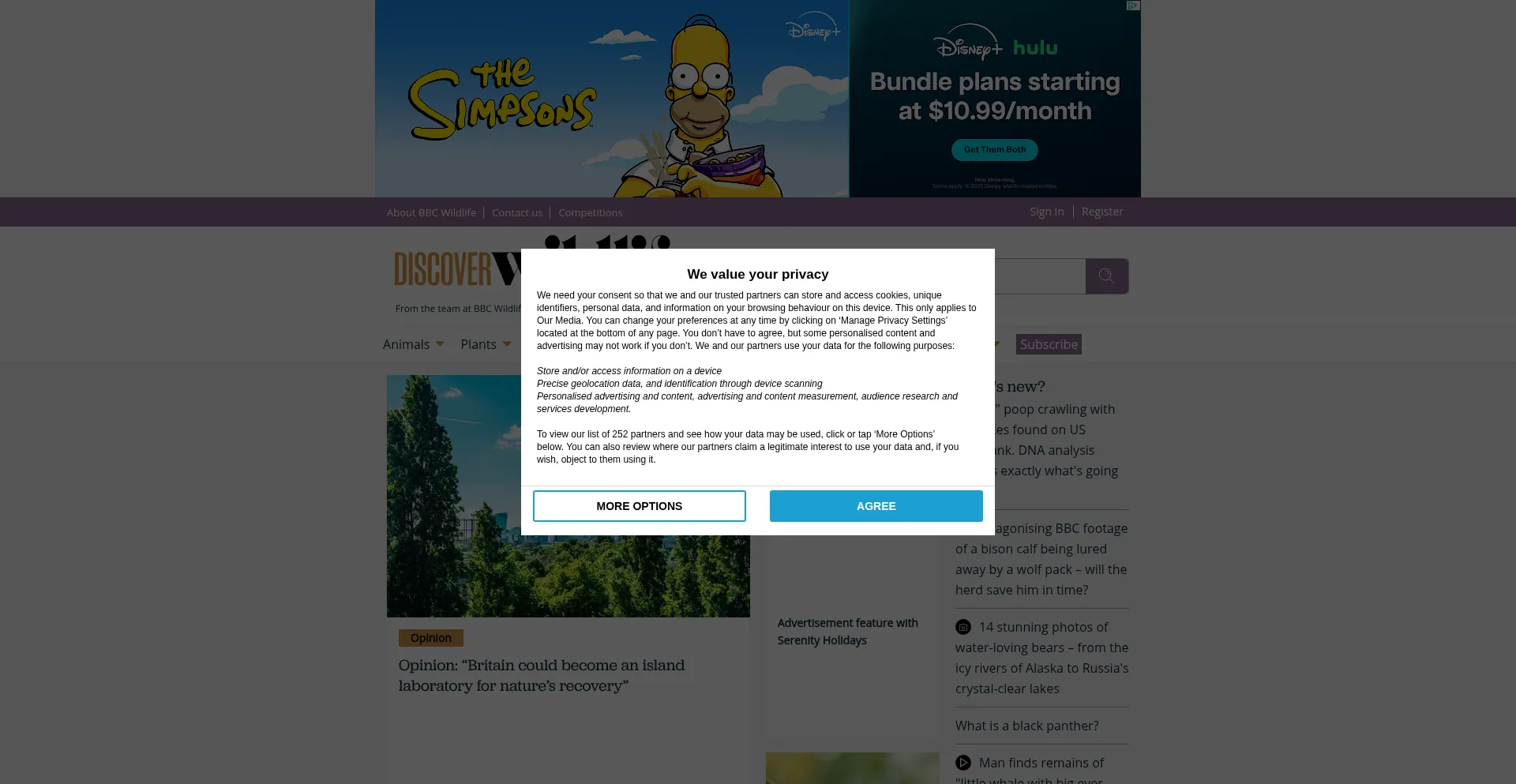 Website screenshot of Discoverwildlife.com