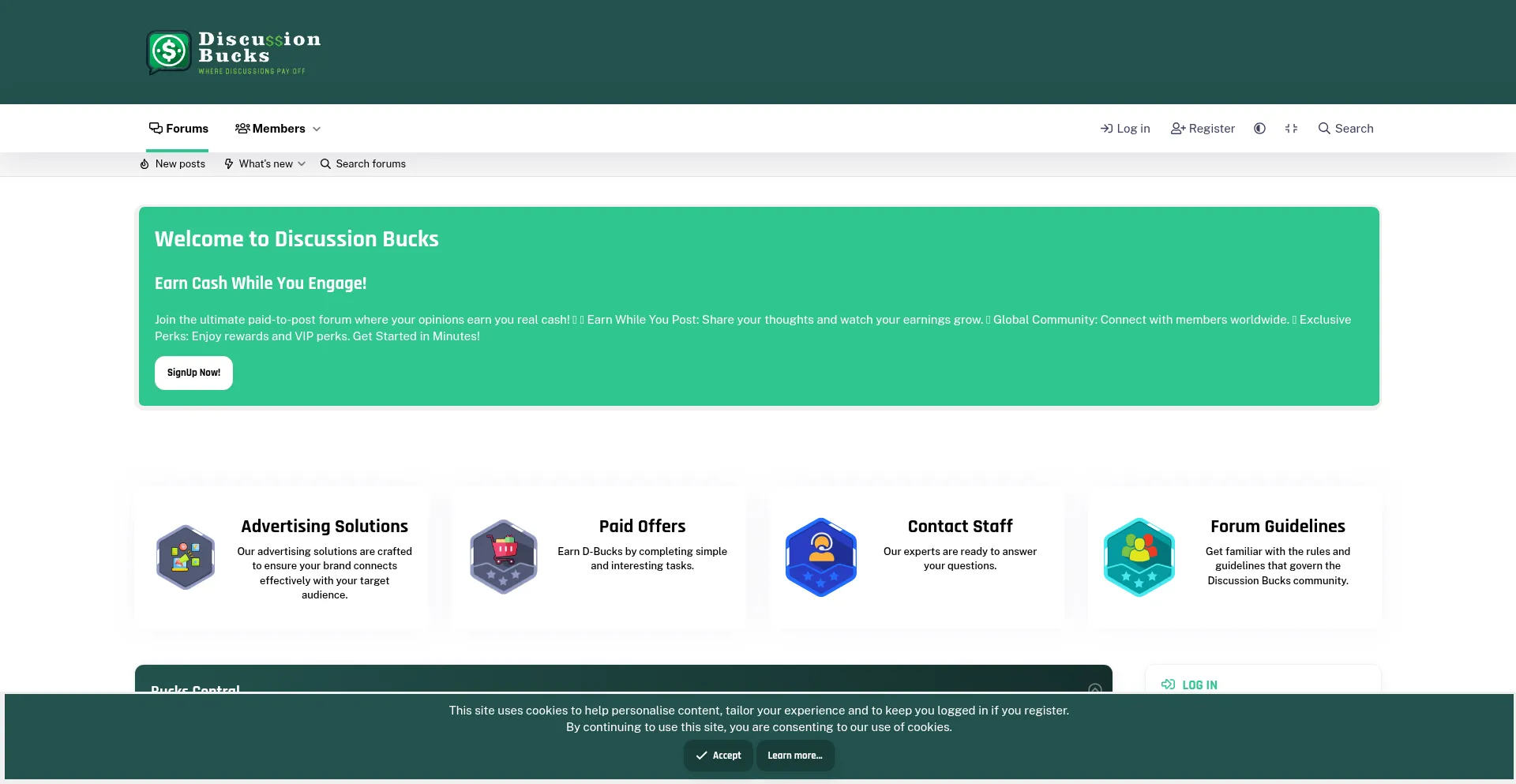 Discussionbucks.com Screenshot