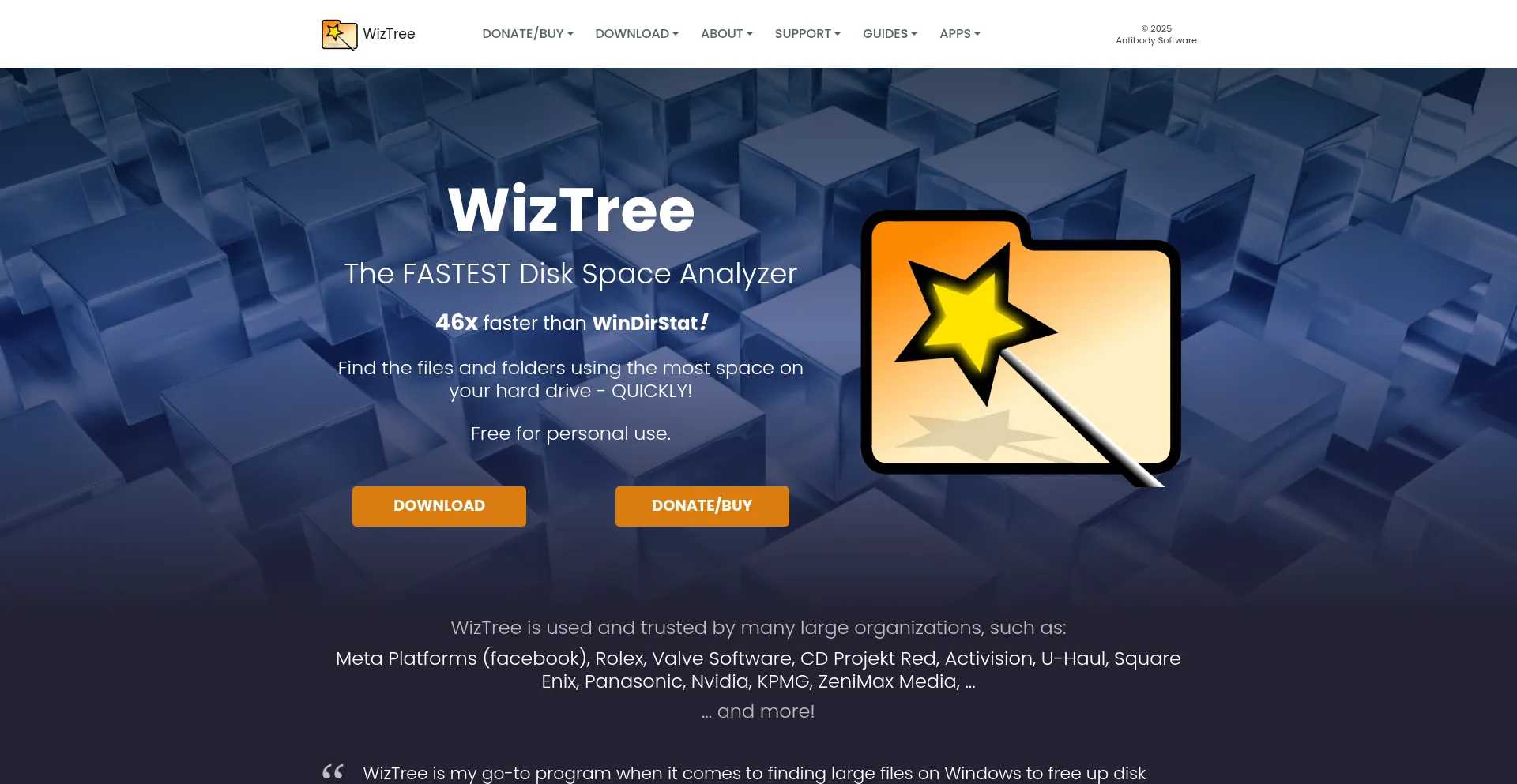 Website screenshot of Diskanalyzer.com