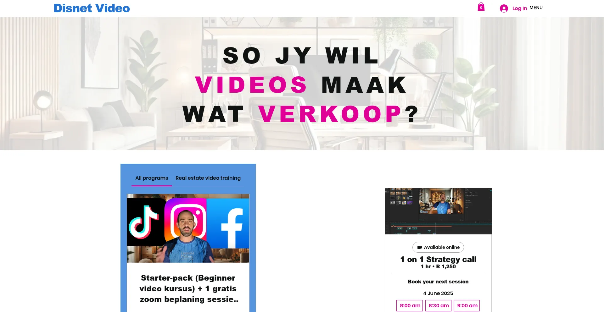 Website screenshot of Disnetvideo.co.za