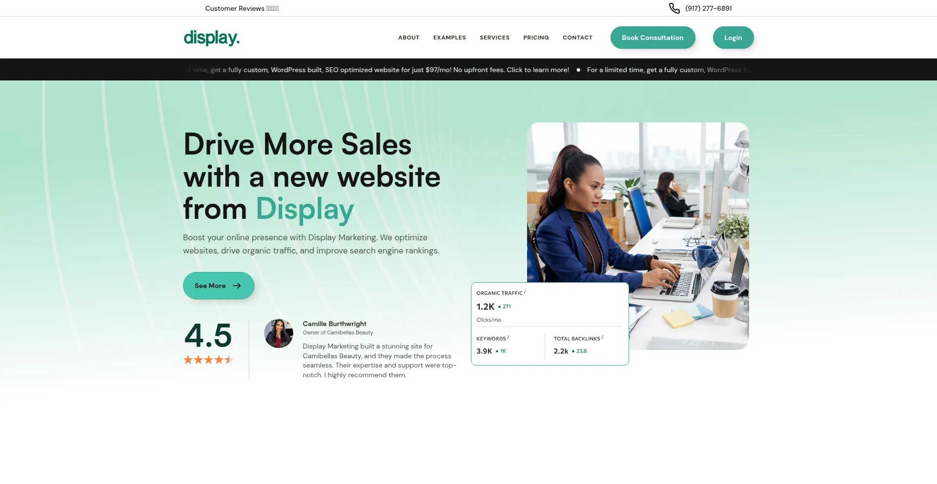 Website screenshot of Displaysmma.com