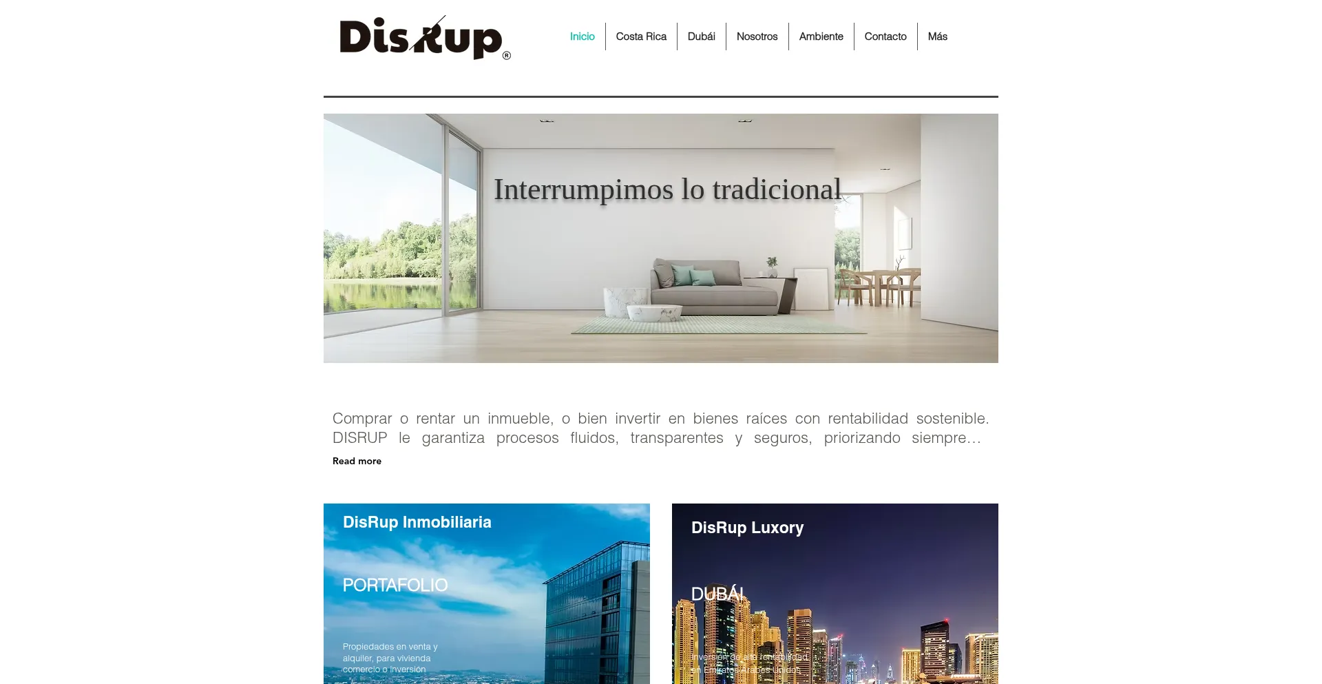 Website screenshot of Disrupcr.com