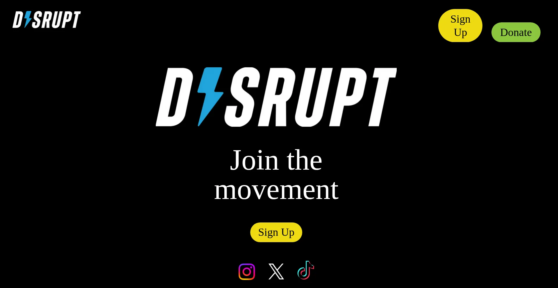 Website screenshot of Disruptpac.org