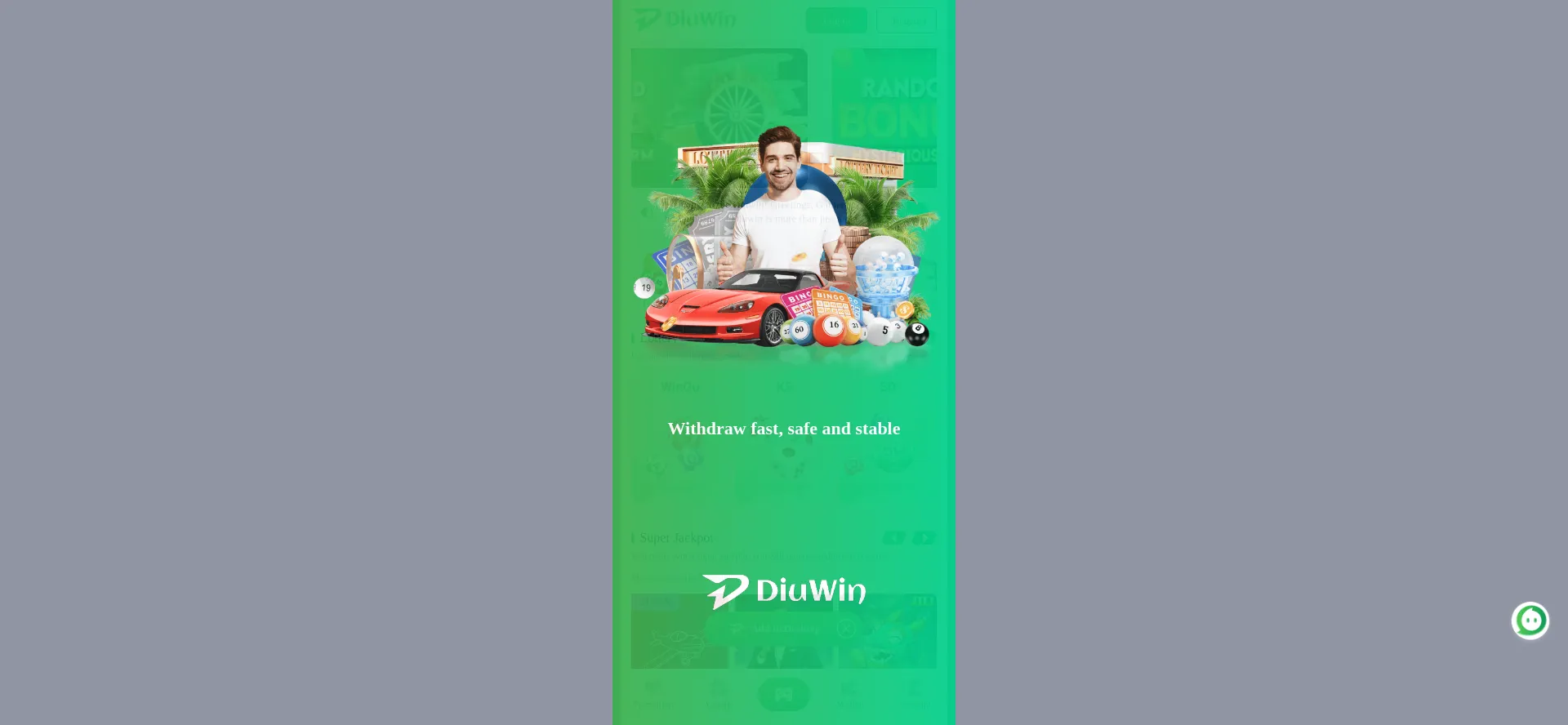 Website screenshot of Diuwin.gives