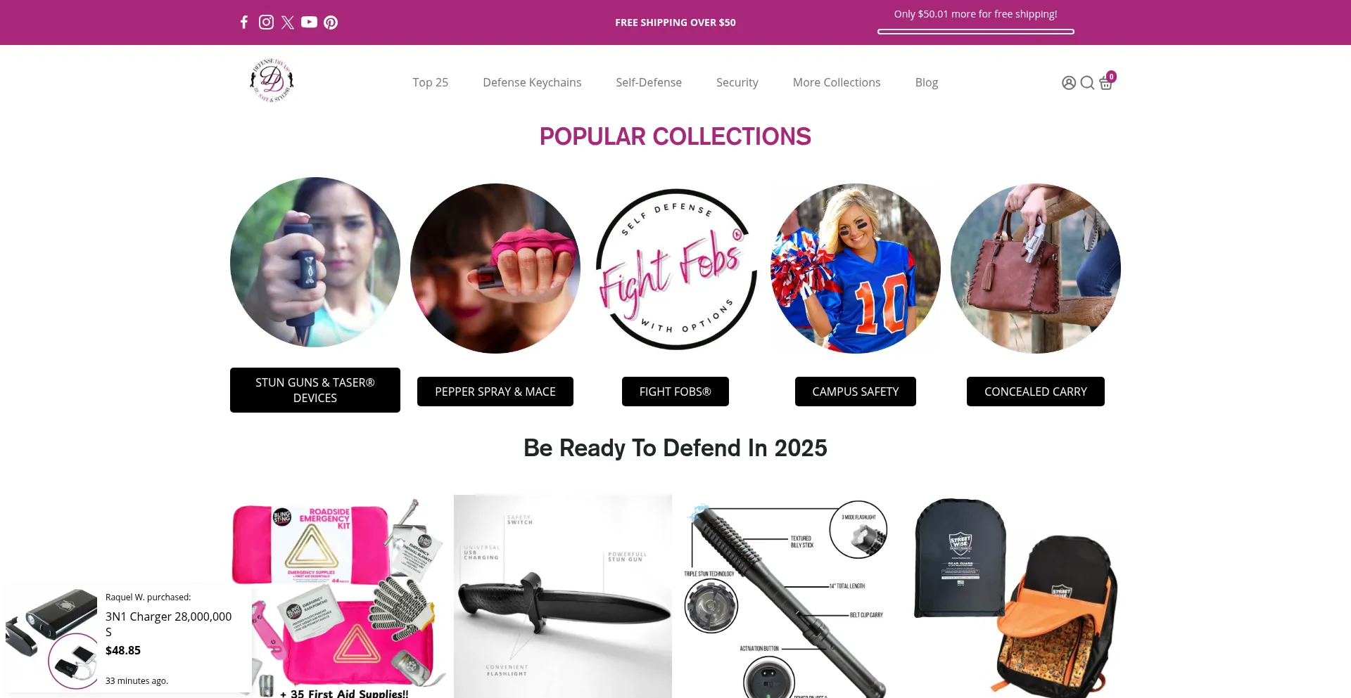 Website screenshot of Divasfordefense.com