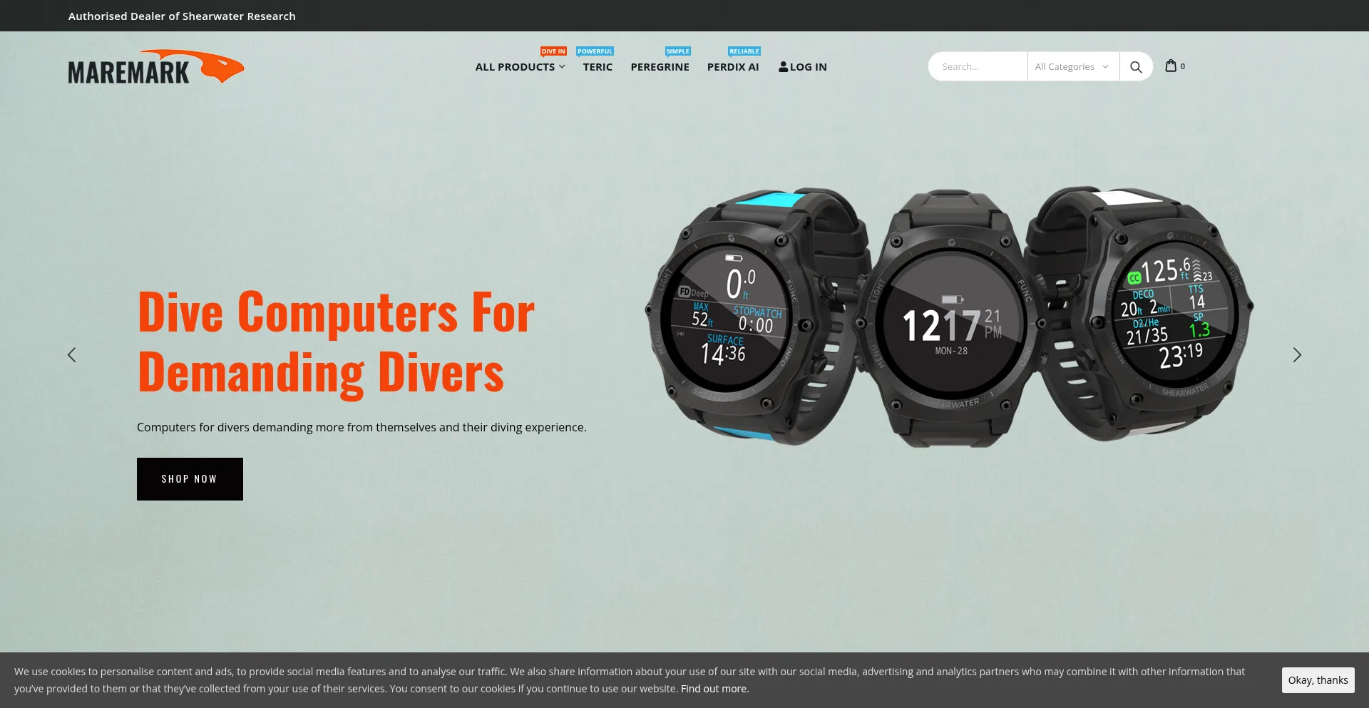 Website screenshot of Divecomputerexpress.eu