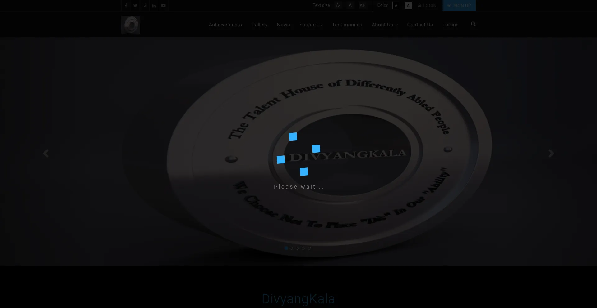 Website screenshot of Divyangkala.com