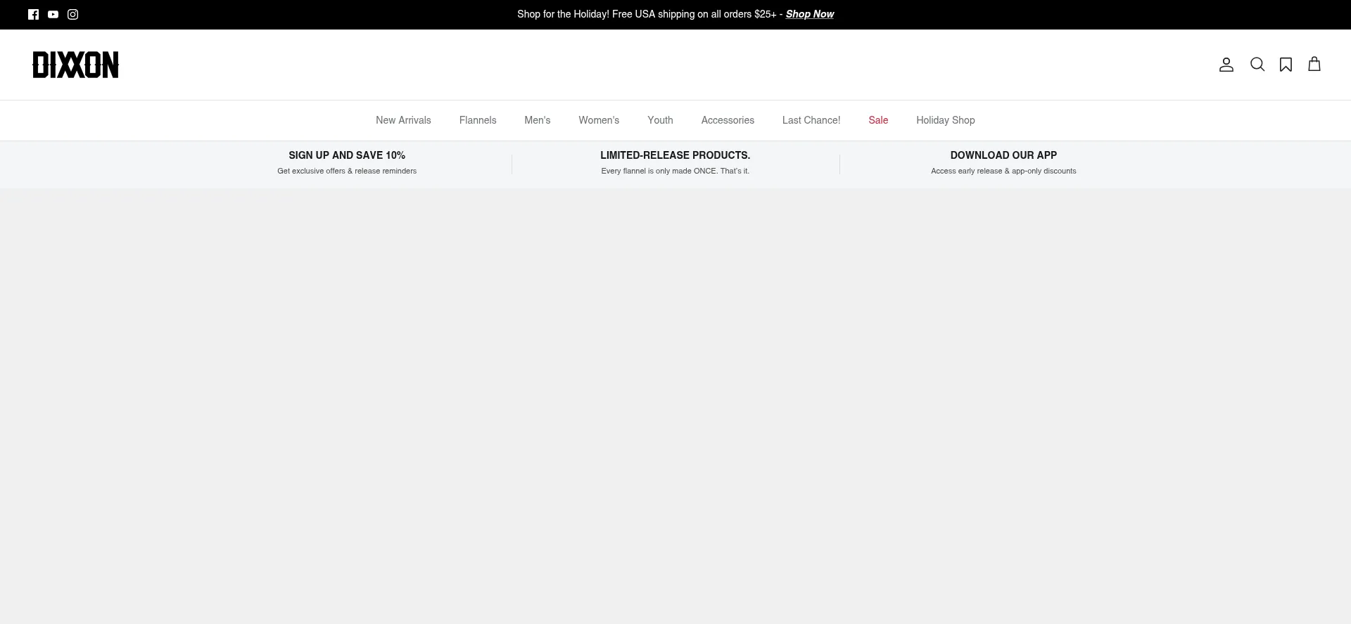 Website screenshot of Dixxon.com