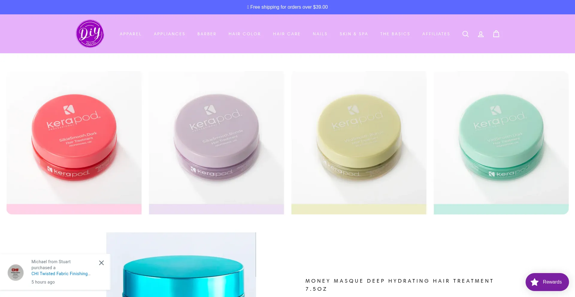 Website screenshot of Diyhairco.com