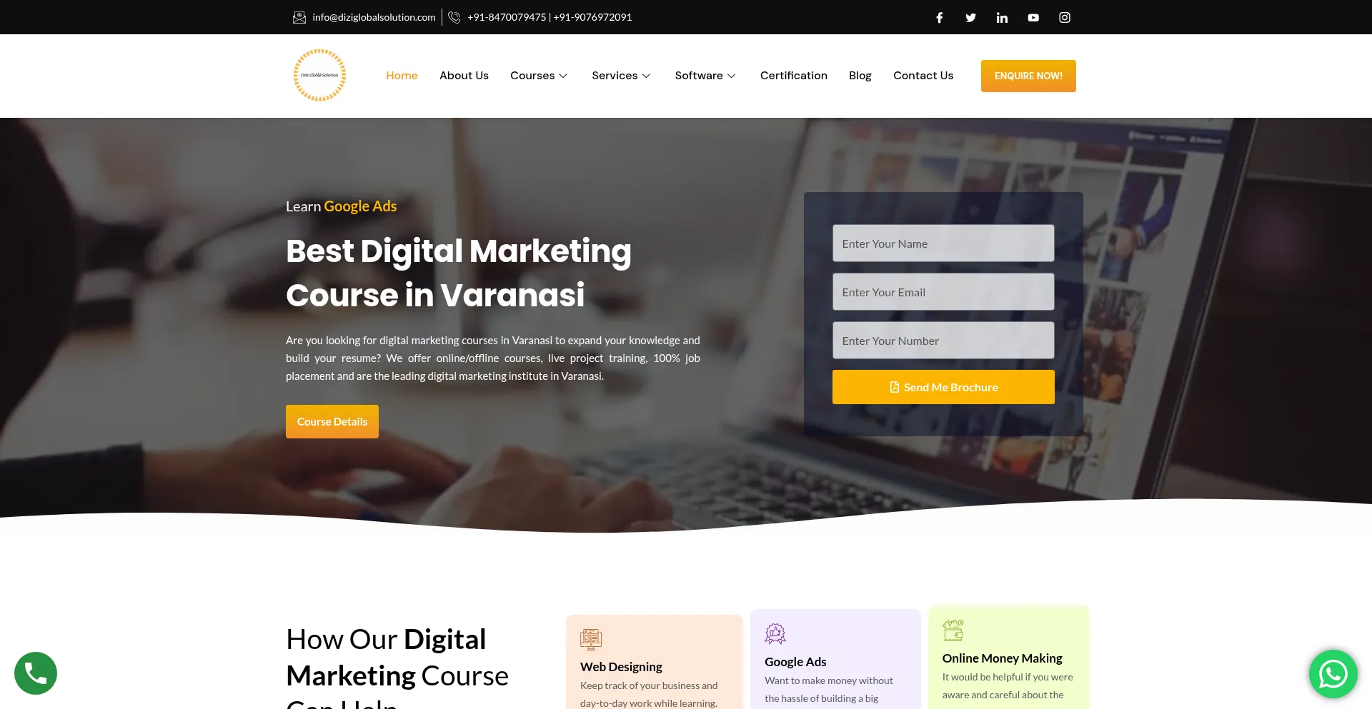 Website screenshot of Diziglobalsolution.com