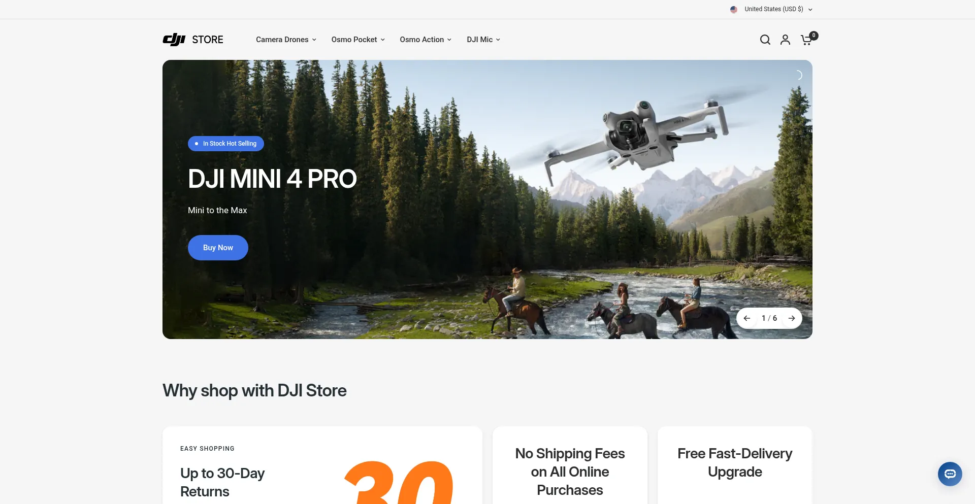 Website screenshot of Dji-us.com