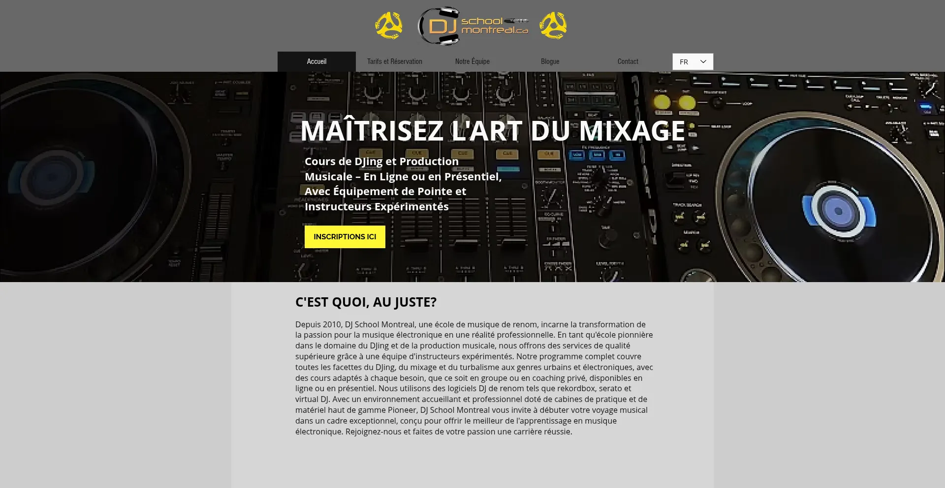 Website screenshot of Djschoolmontreal.ca