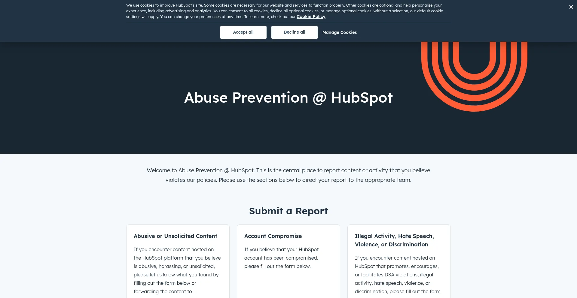 Website screenshot of Djxc3-04.eu1.hubspotlinks.com