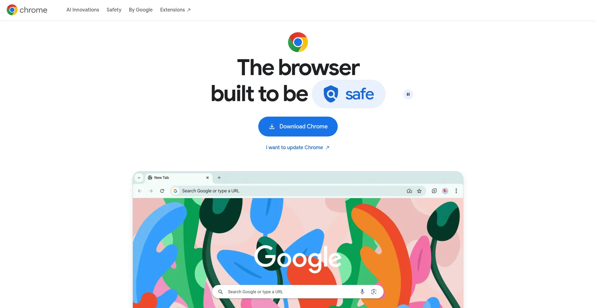 Website screenshot of Dl.google.com