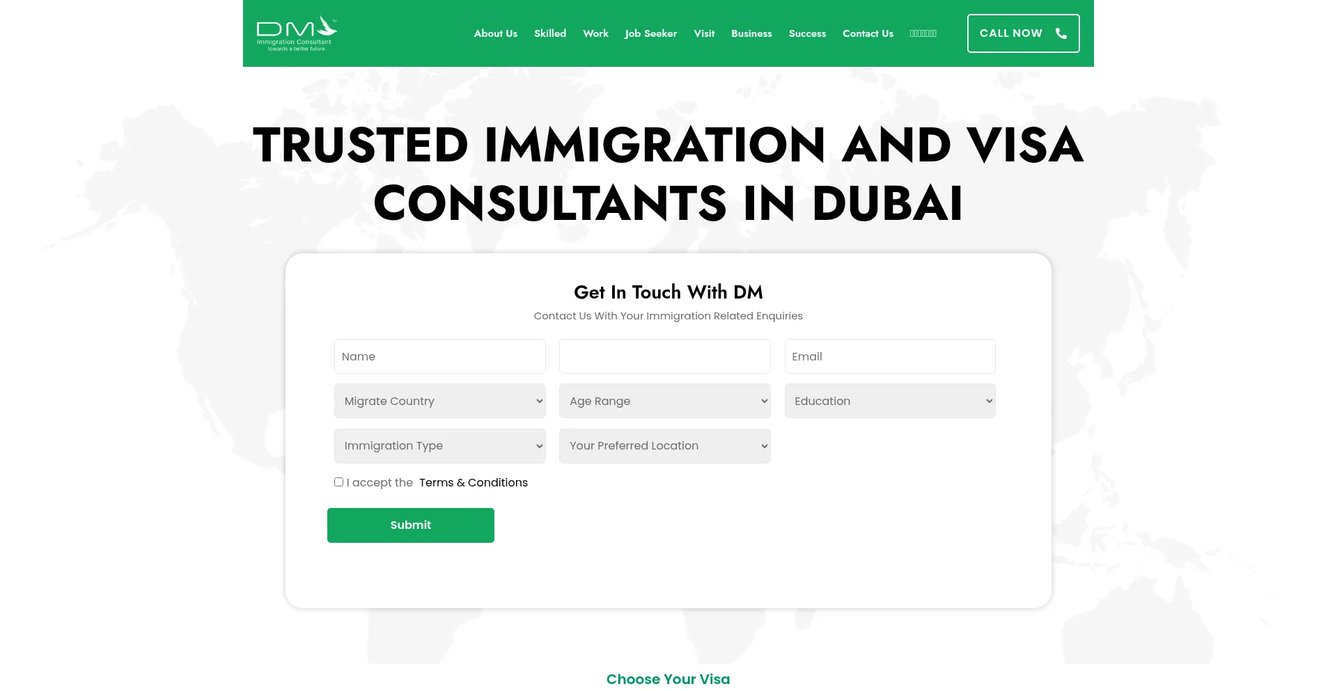 Website screenshot of Dm-consultant.ae