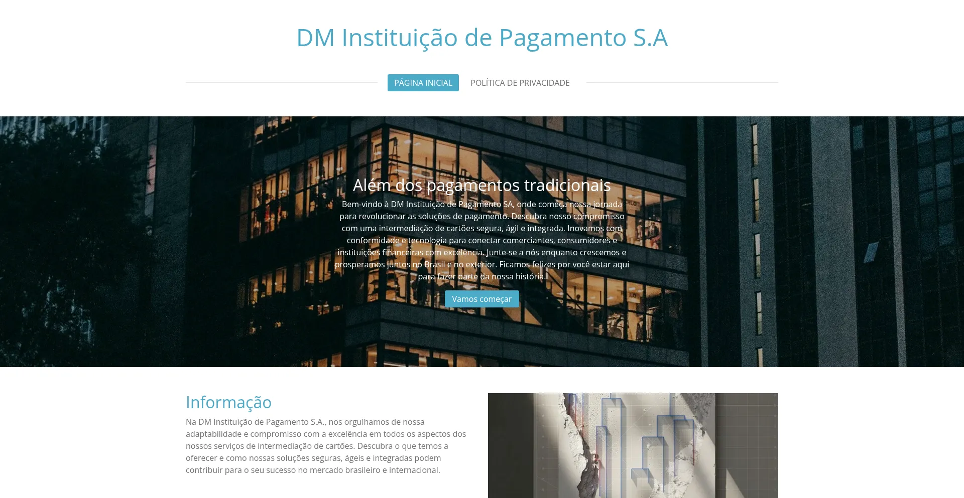 Website screenshot of Dminstituicaopagamento.com