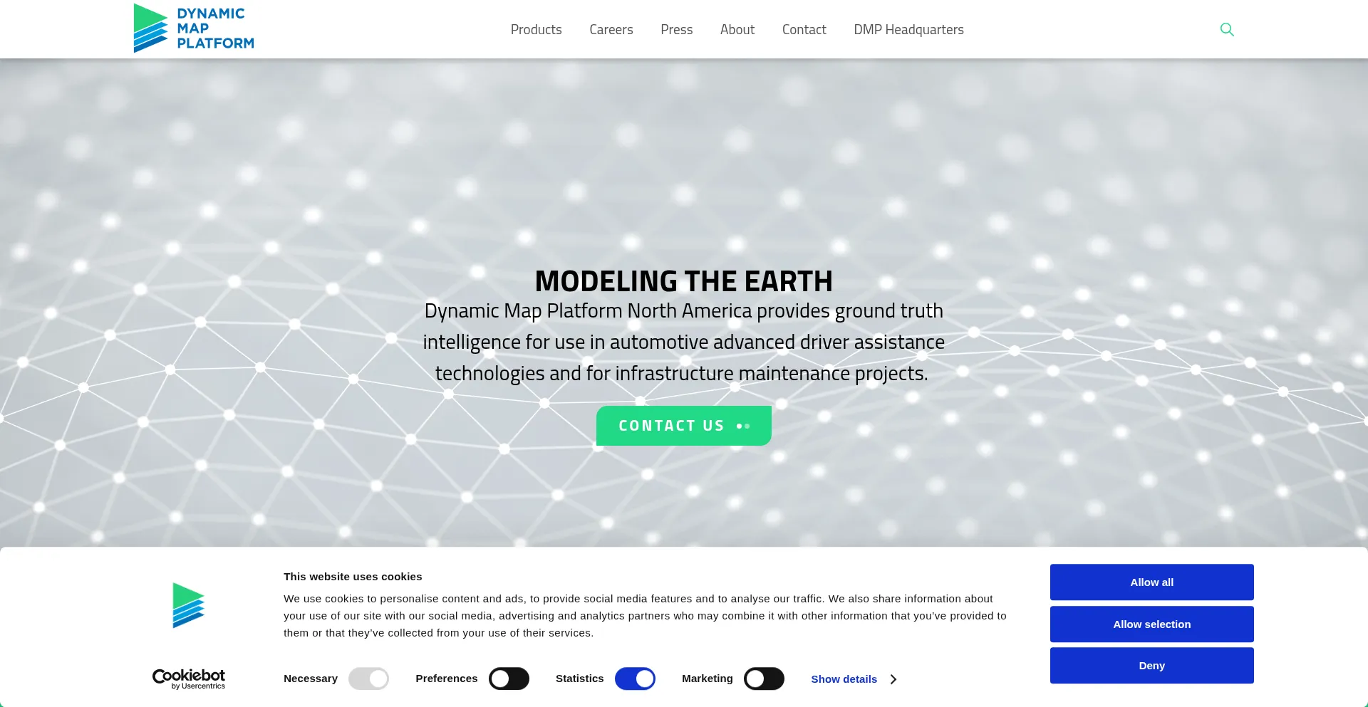 Website screenshot of Dmp-maps.com