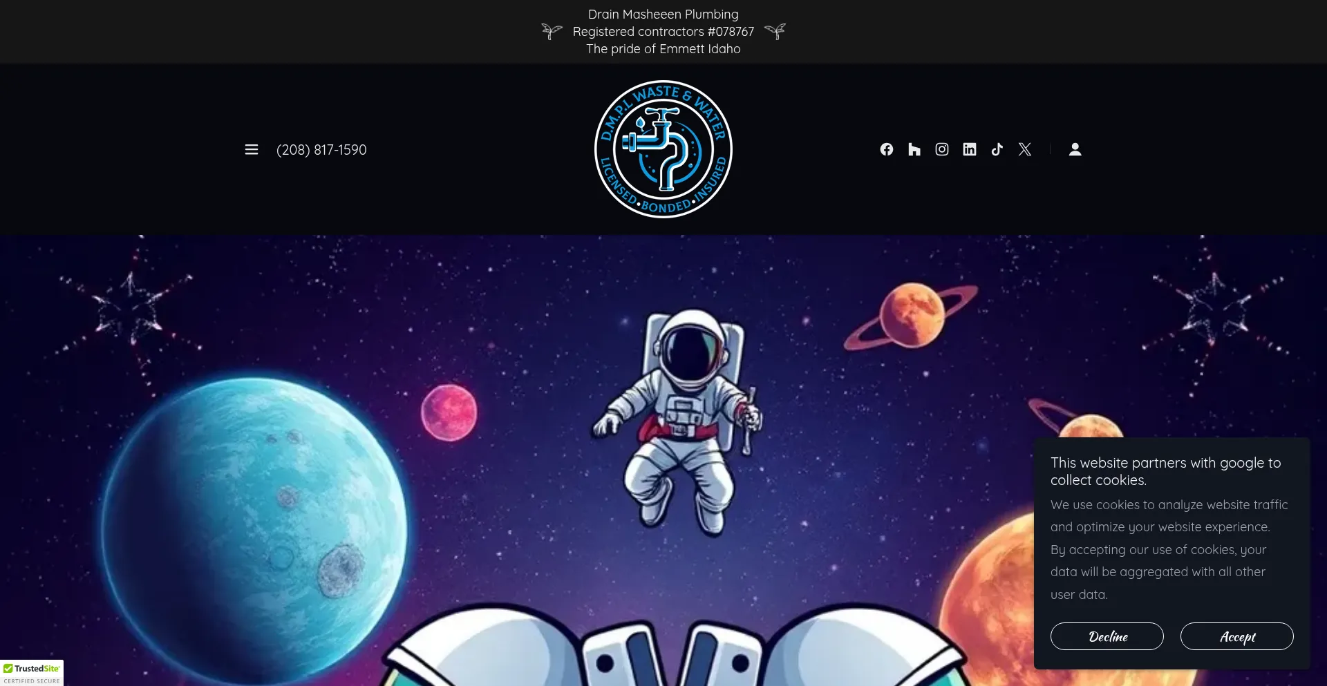 Website screenshot of Dmplat.live