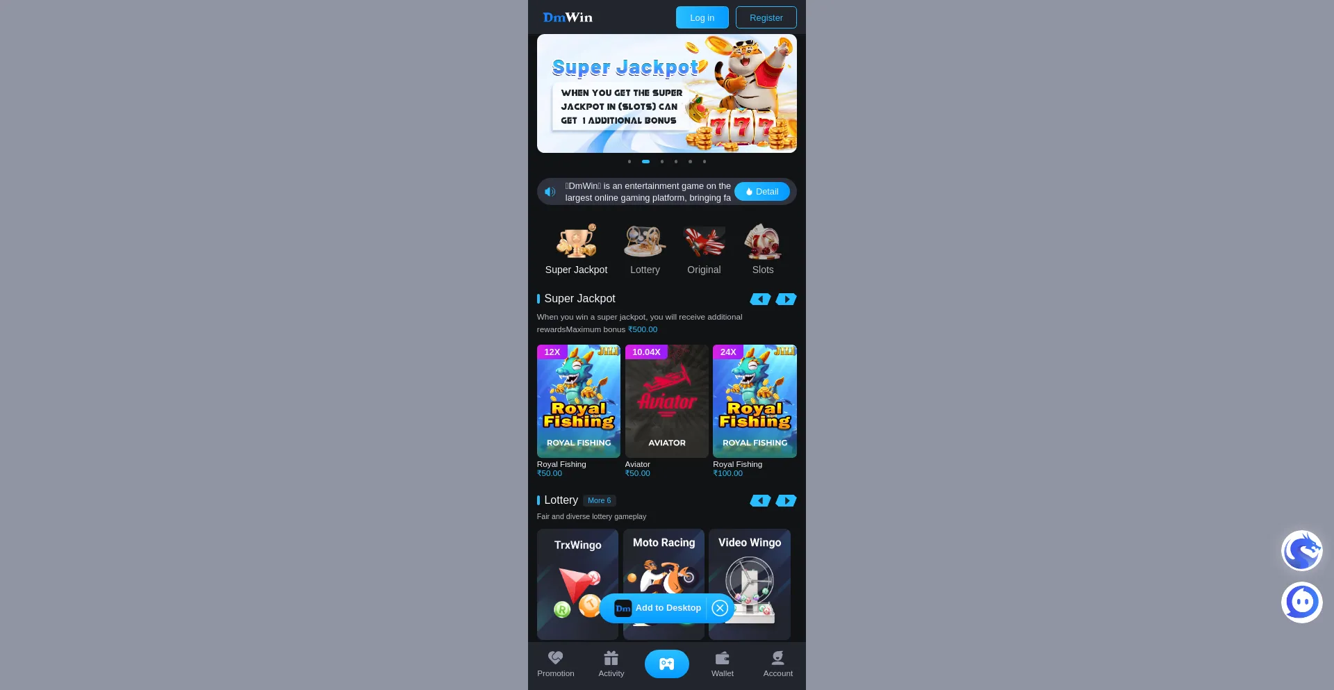 Website screenshot of Dmwin.xyz