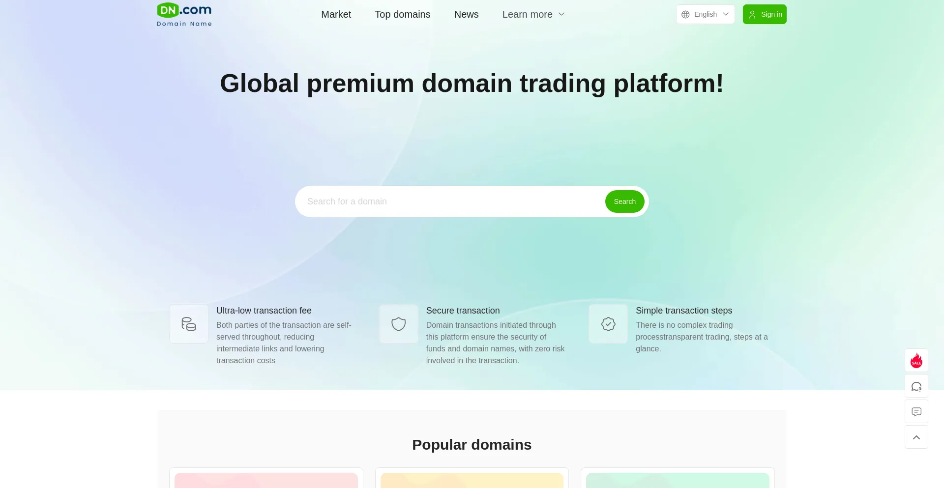 Website screenshot of Dn.com