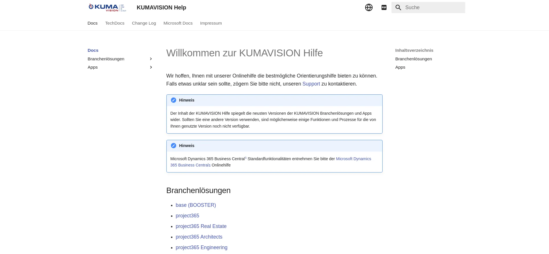 Website screenshot of Docs.kumavision.de