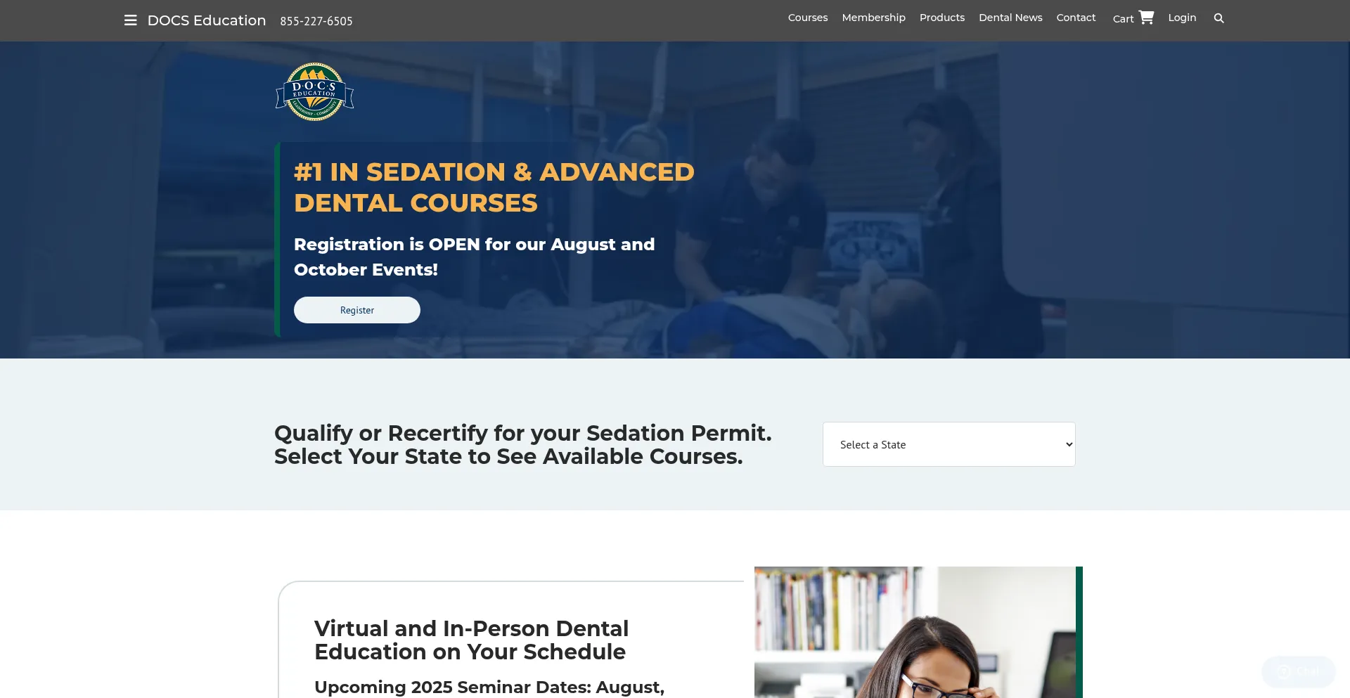 Website screenshot of Docseducation.com