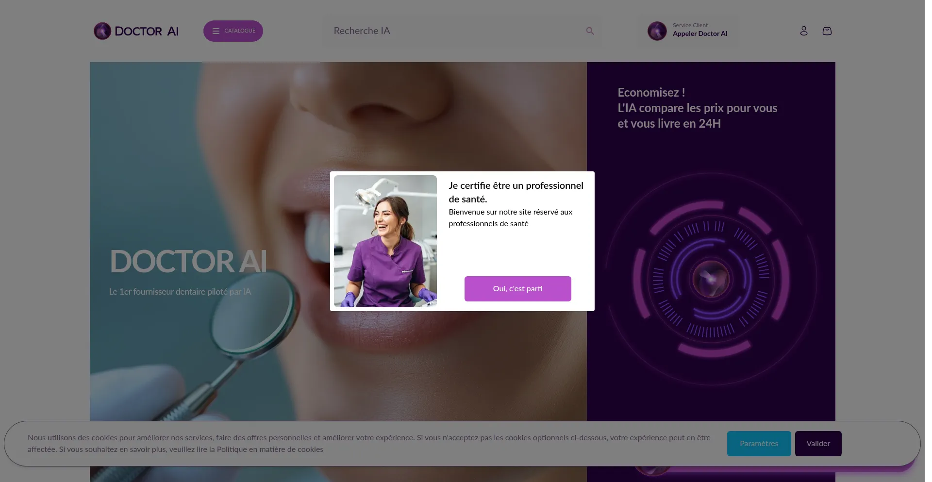 Website screenshot of Doctor-ai.fr