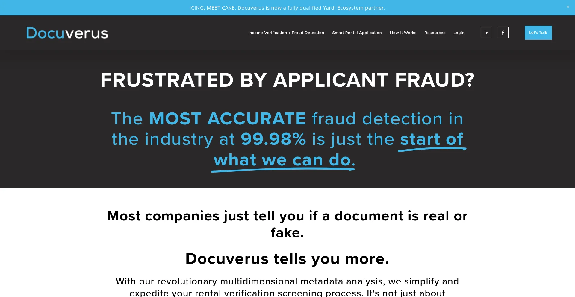 Website screenshot of Docuverus.com
