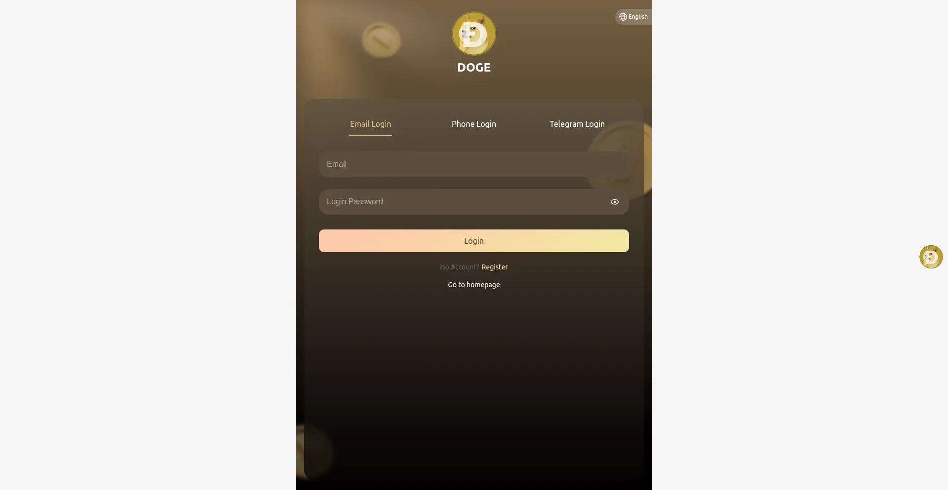 Website screenshot of Doge68.top