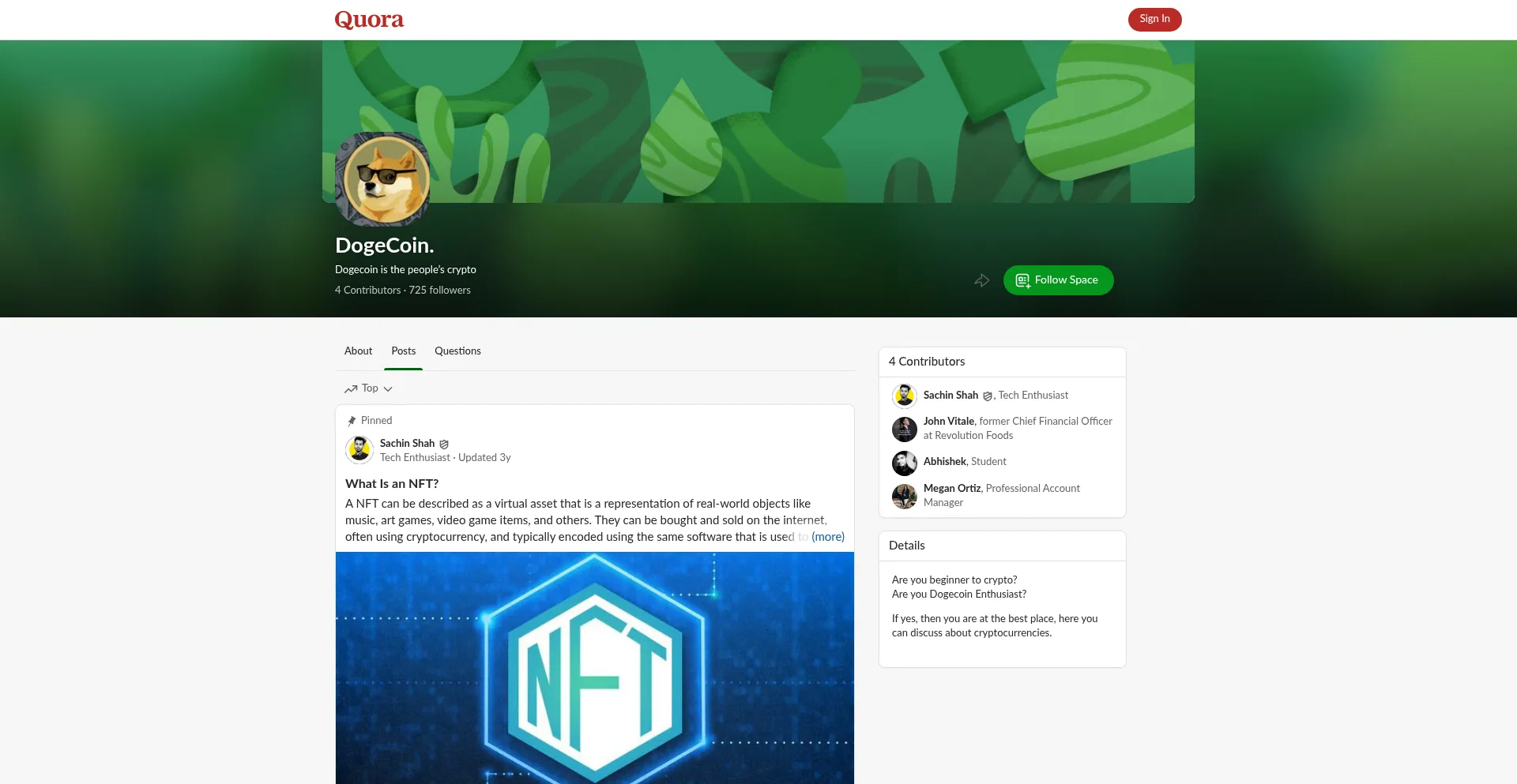 Website screenshot of Dogecoin0.quora.com
