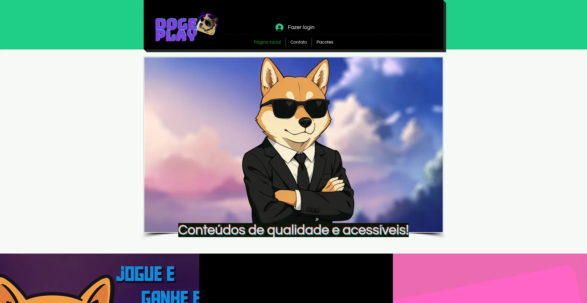 Website screenshot of Dogeplay.net
