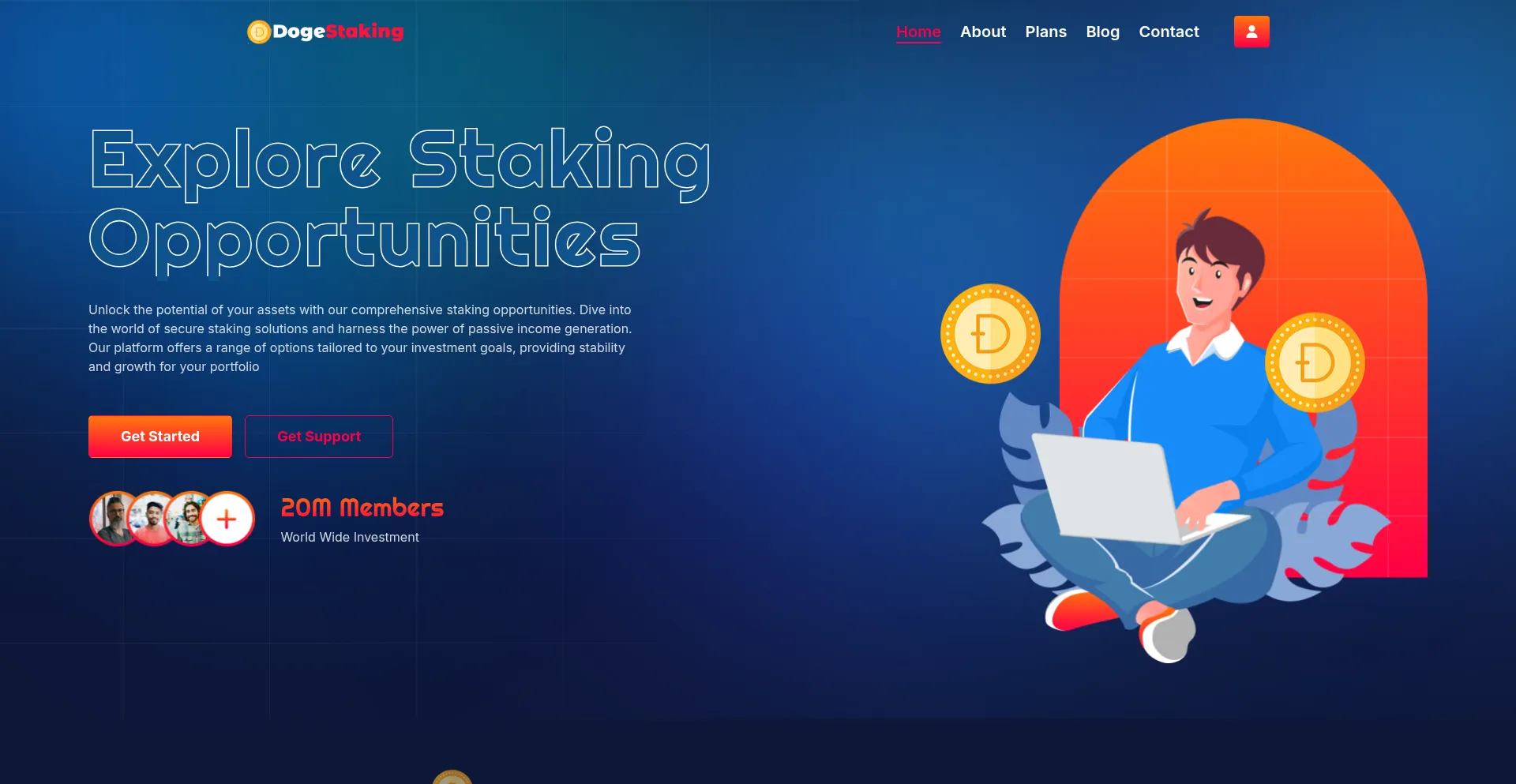 Website screenshot of Dogestaking.cc