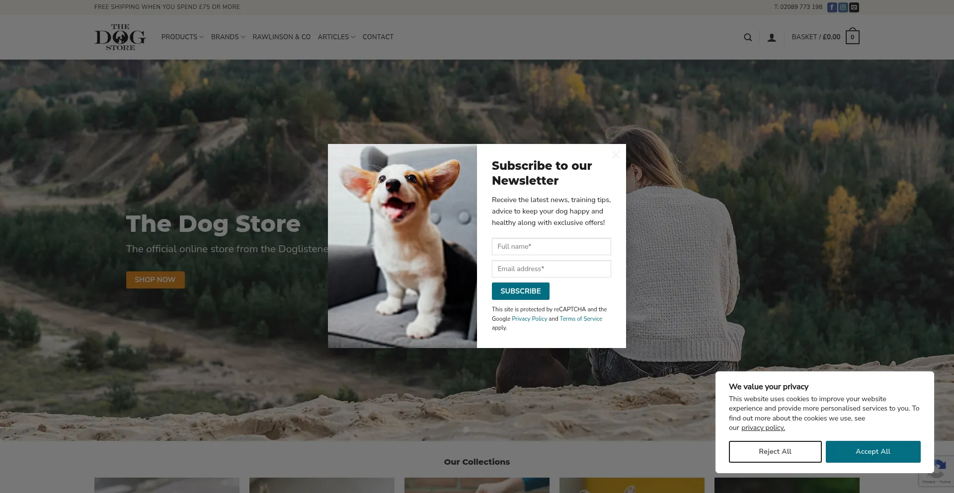 Website screenshot of Doglistener.co.uk