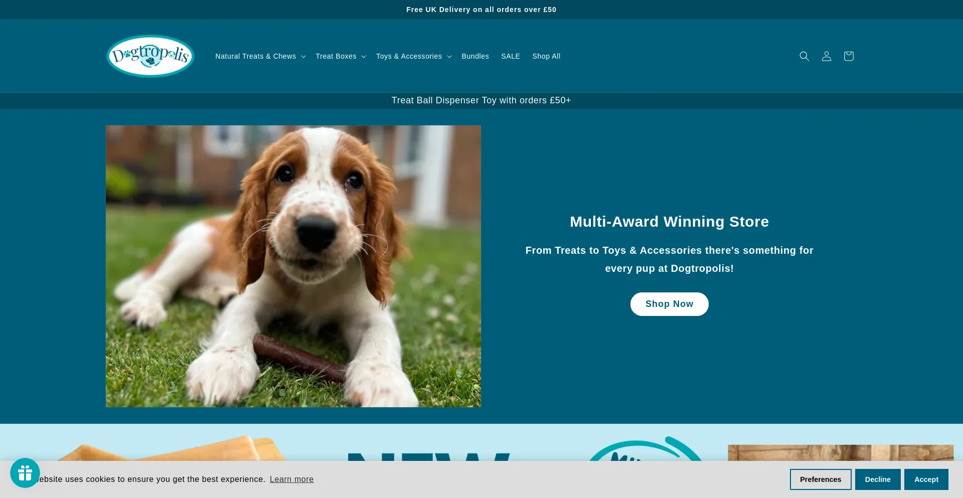 Website screenshot of Dogtropolis.co.uk