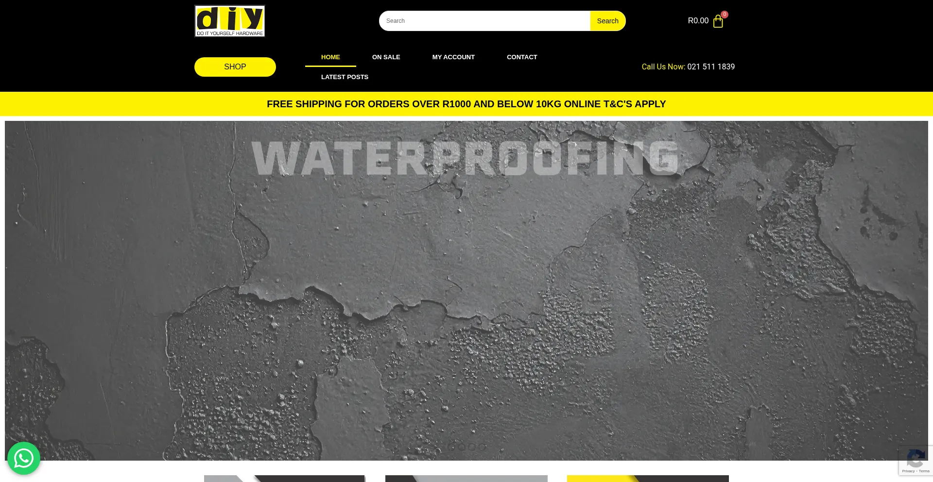 Website screenshot of Doityourselfshop.co.za