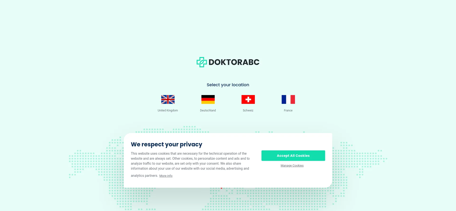 Website screenshot of Doktorabc.com
