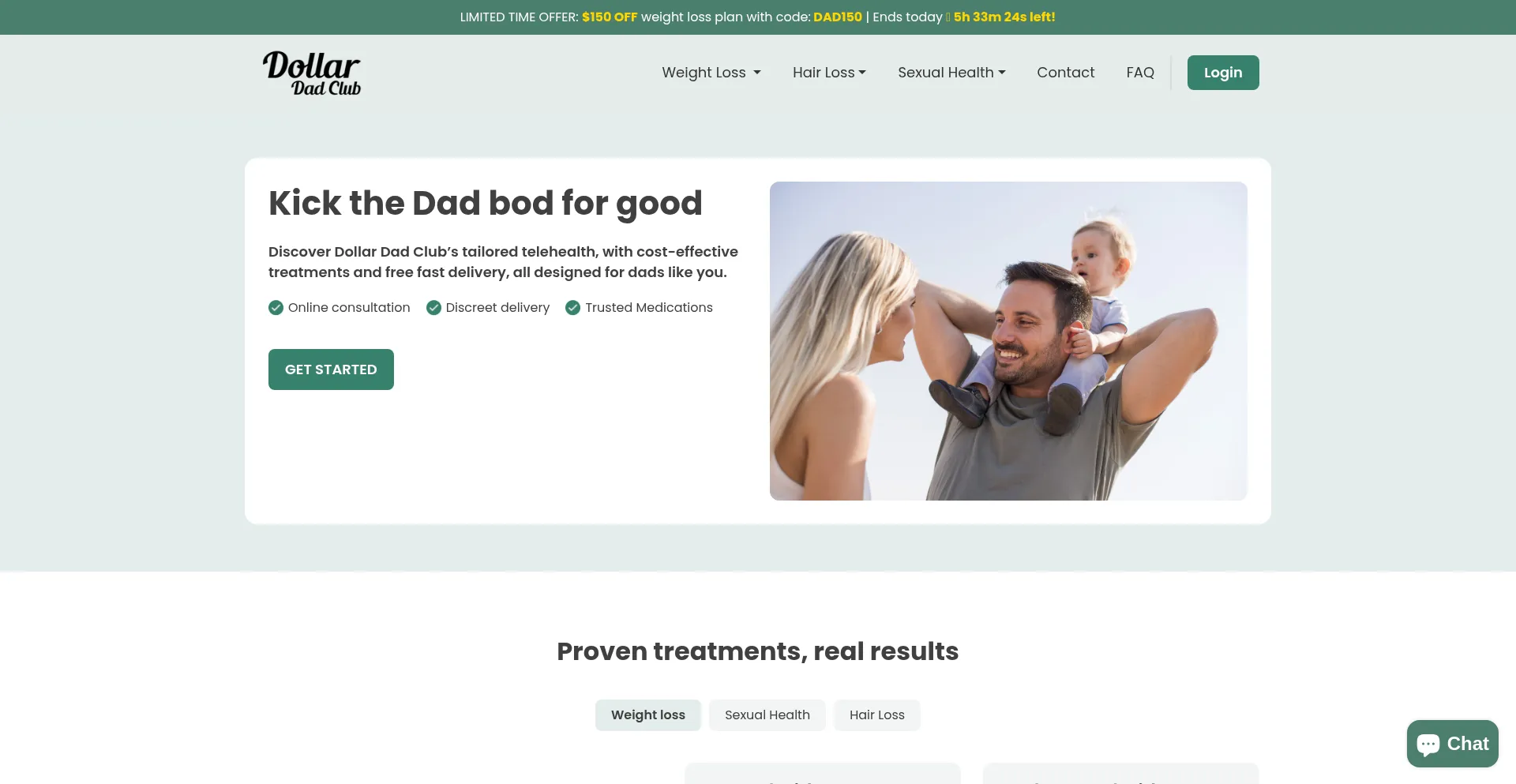 Website screenshot of Dollardadclub.com