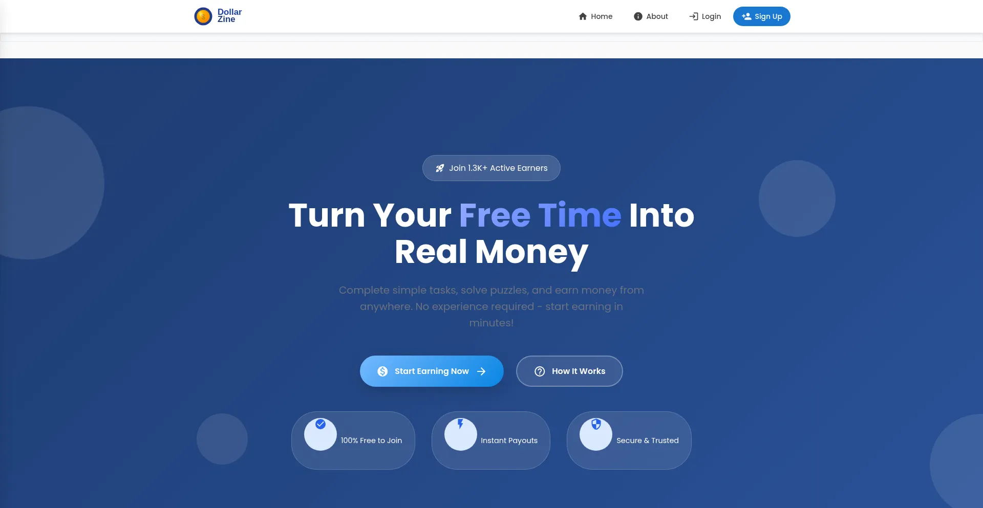 Website screenshot of Dollarzine.site