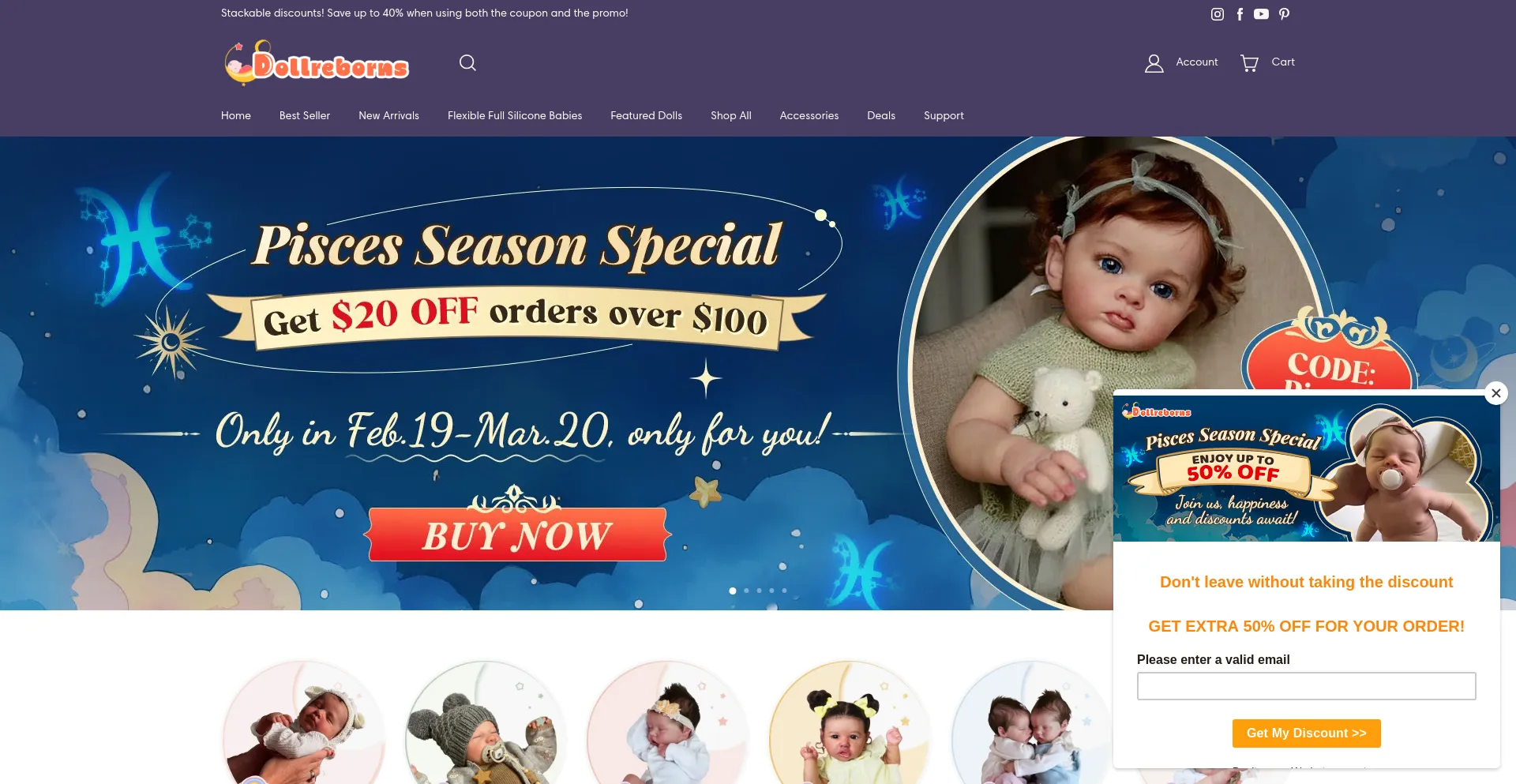 Website screenshot of Dollreborns.com