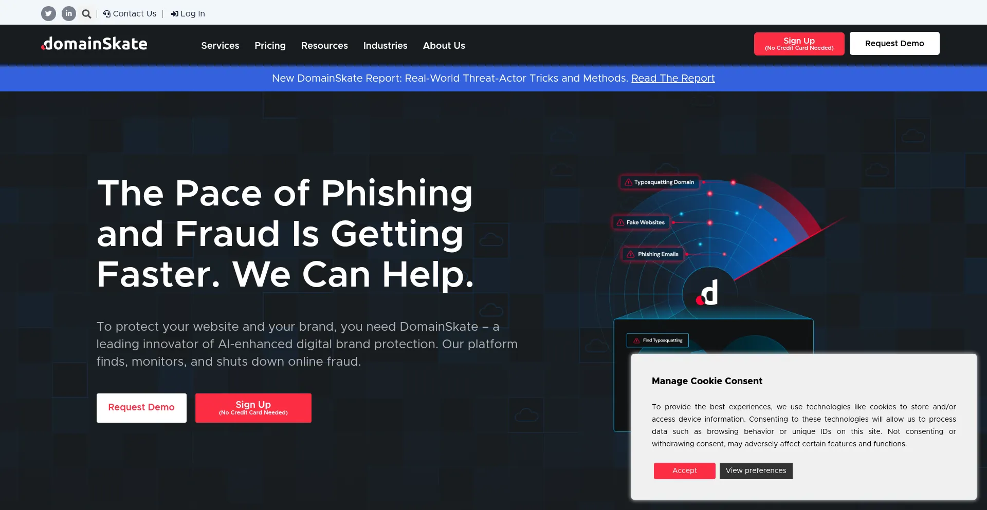 Website screenshot of Domainskate.org